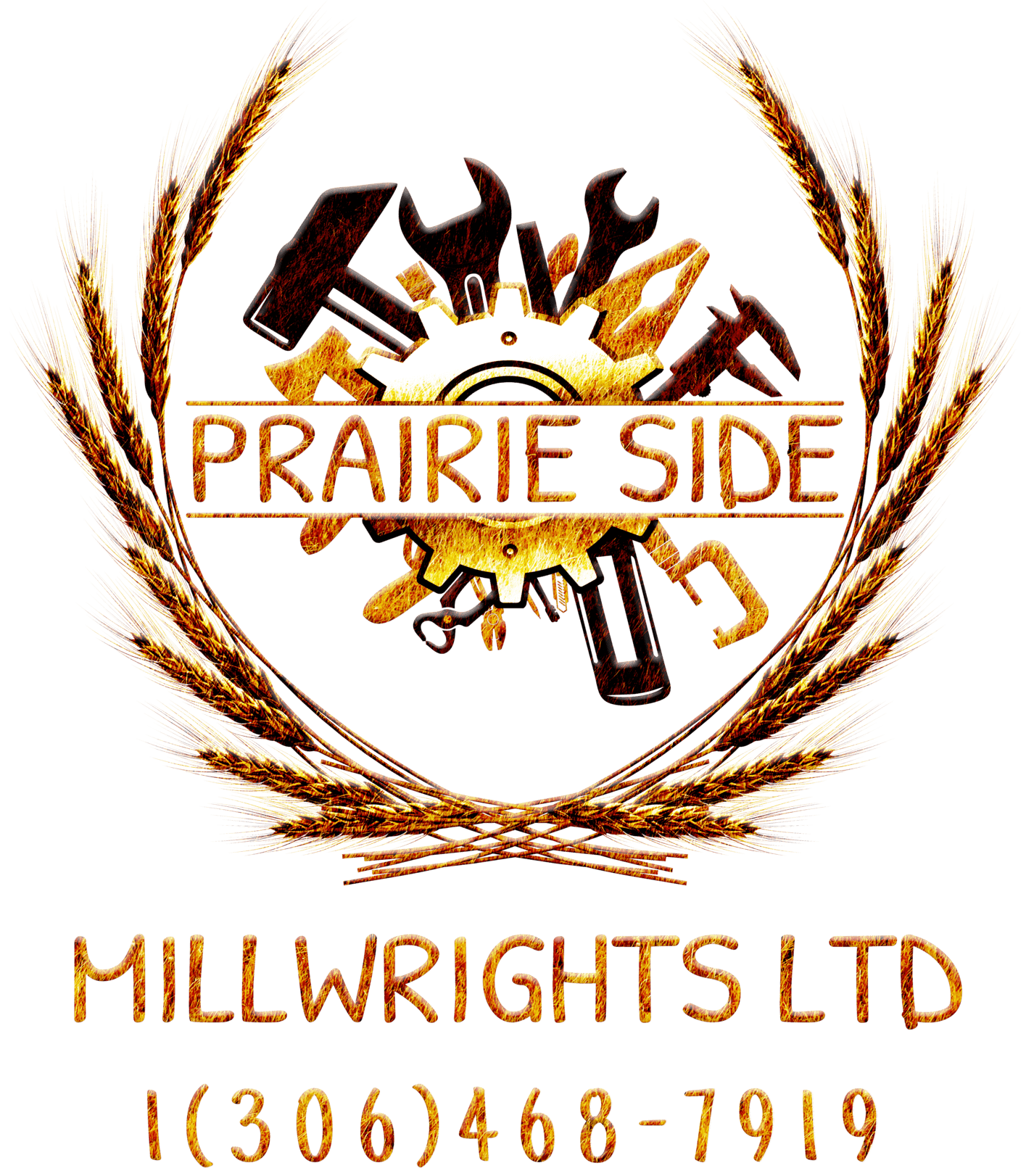Prairie Side Millwrights Logo with wheat overlay